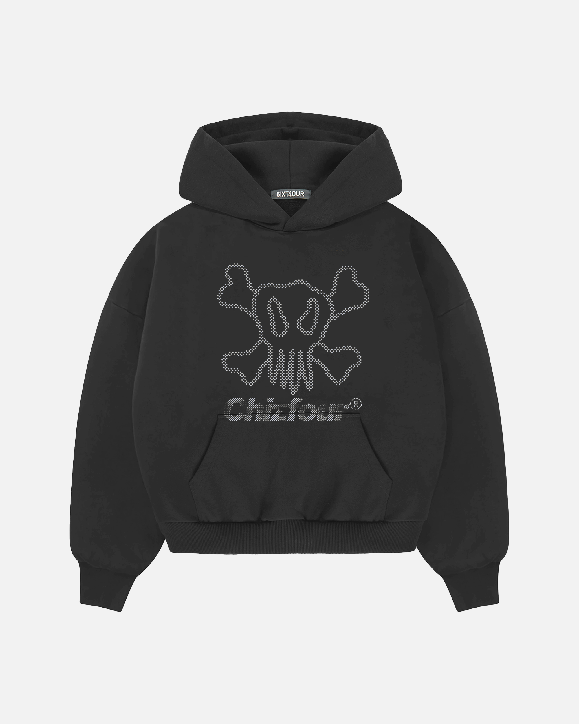 CHIZFOUR RHINESTONES LOGO HOODIE