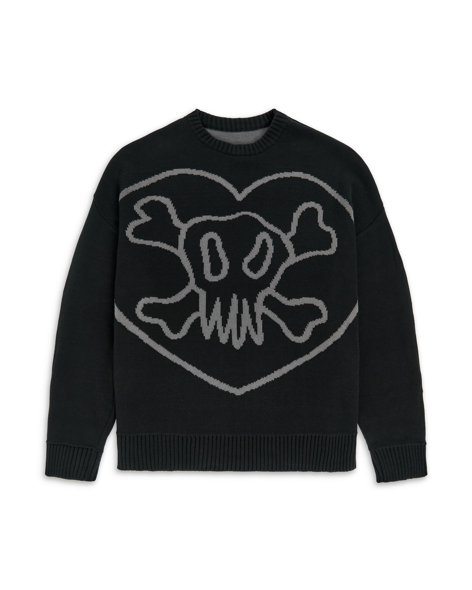 Black Reversible Skull Sweater