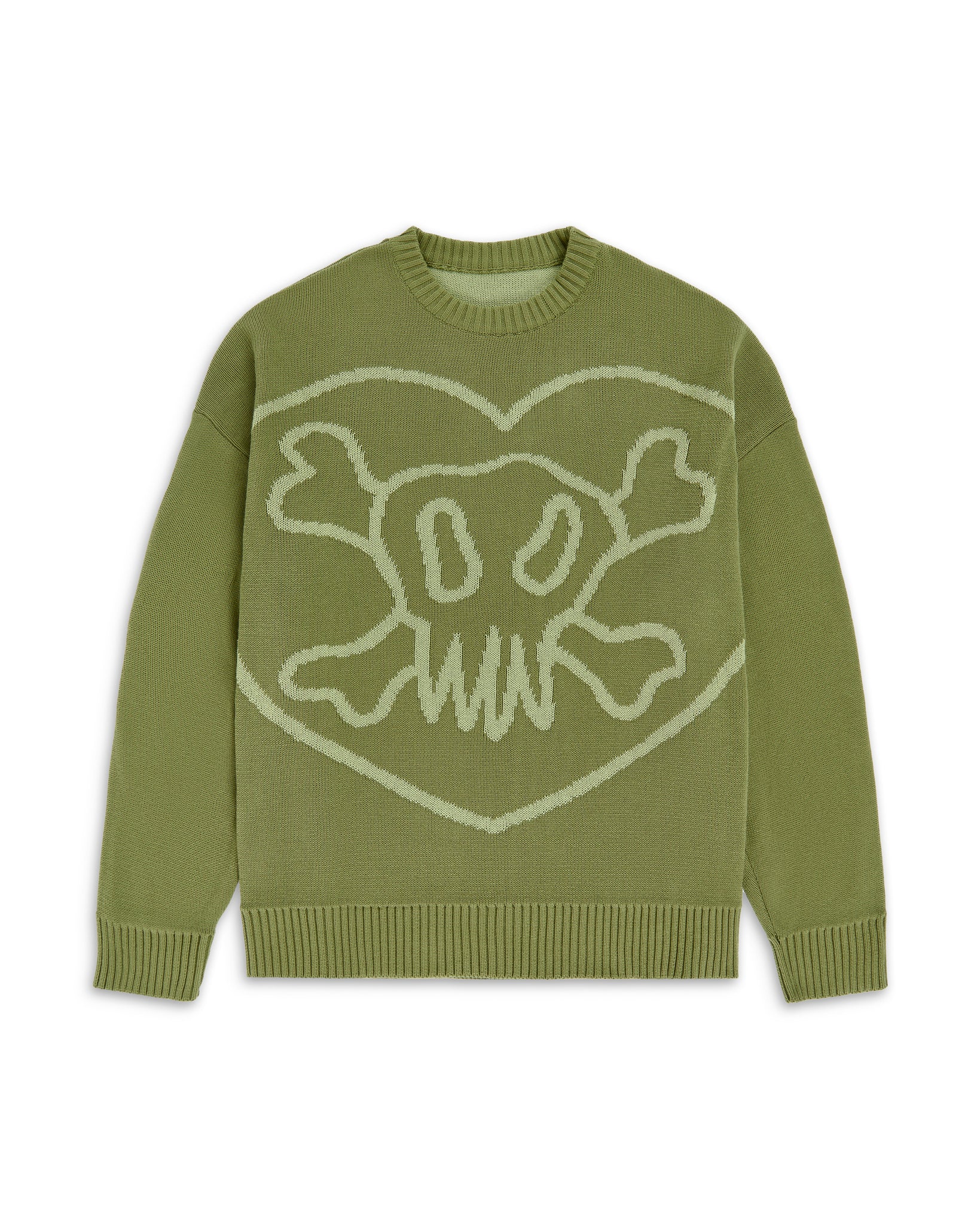 Green Reversible Skull Sweater